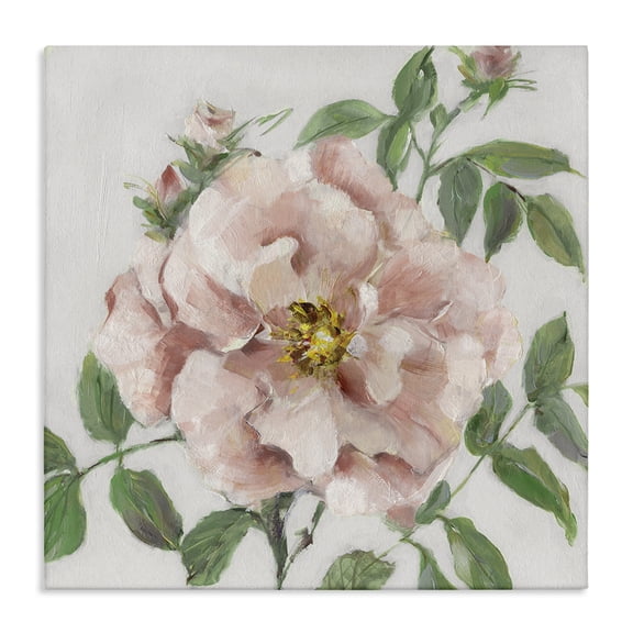 Stupell Industries Traditional Traditional Single Pink Blossom Canvas Art, 17 x 17, by Sally Swatland