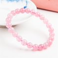 thumbnail image 2 of LiZiFang 12mm Pink Natural Rose Quartz Crystal Round Bead Stretch Bracelet, 2 of 3
