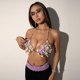 thumbnail image 4 of Hollow Colorful Pendant Charm Halterneck Bra Metal Chest Chain Bralette Crop Top Festival Party Body Jewelry for Women, 4 of 4