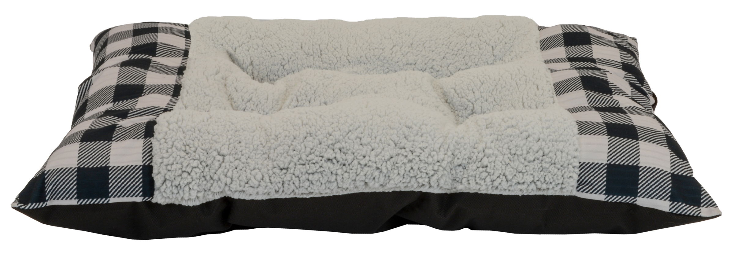 Holiday Time Plush Plaid Pet Bed, Gray, 27"L x 36"W x 3"H - image 3 of 3