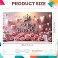 thumbnail image 2 of Pink Theme Banner Royal Crown Princess Backdrop Pink Roses Sparkling Letters Glamorous Party Backdrop for Birthday Party Girls' Birthday Indoor Decoration, 2 of 9