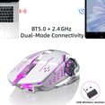 thumbnail image 3 of T-WOLF Wireless Gaming Mouse, Rechargeable BT 5.0 + 2.4G Dual-Mode Mouse with RGB Lighting, Silent 6-Button Full-Size Ergonomic Design, USB-C Cable, for PC, Mac, Laptop, Office & Gaming – White, 3 of 15