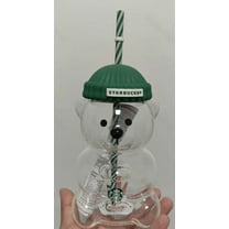 Star Bucks Bear Cup “Bearista” Glass Mug – 20 oz with Straw | For Iced & Hot Coffee | Perfect Holiday Gift