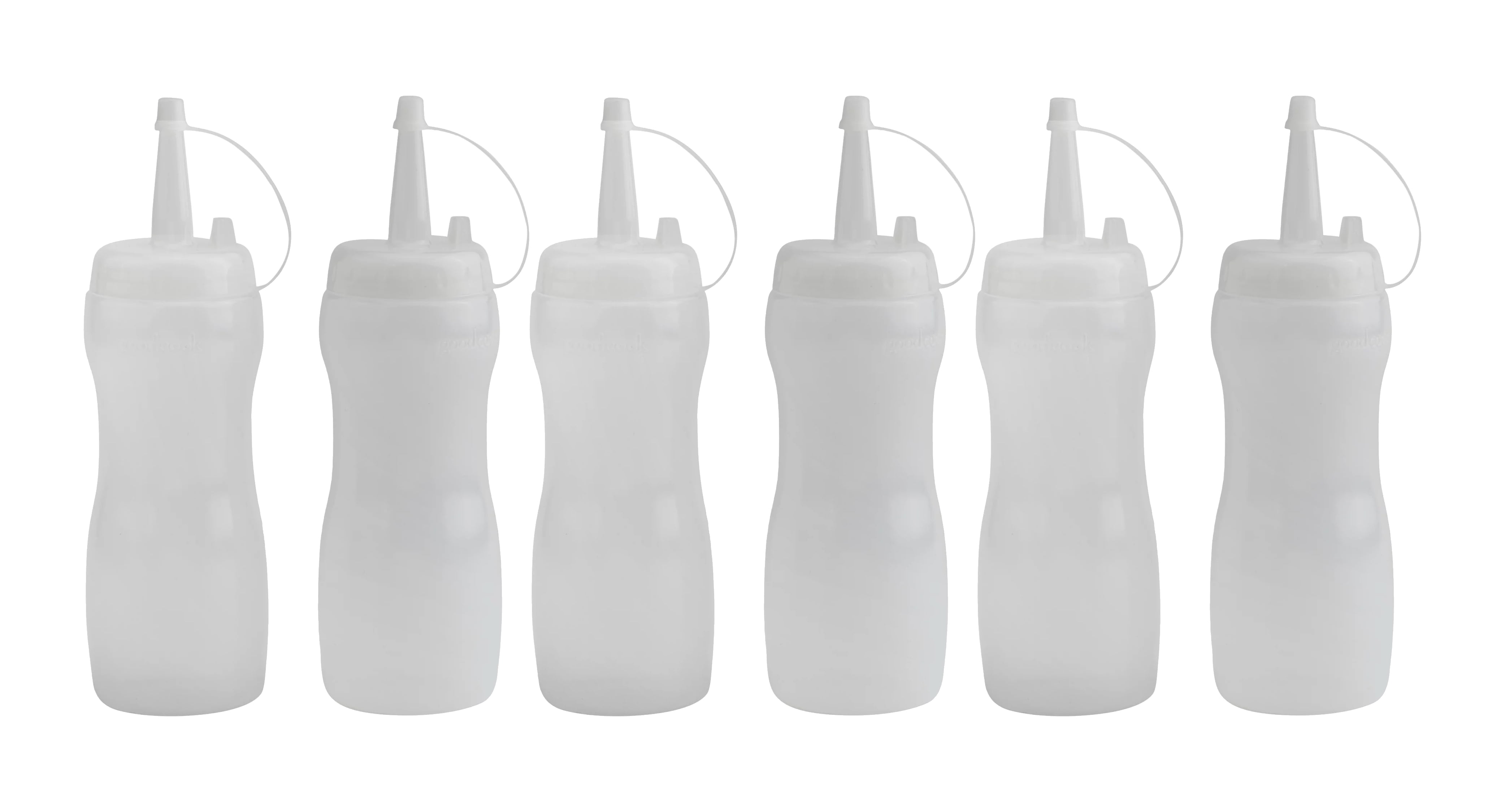 GoodCook PROfreshionals Pack of 6 Plastic Dispenser Bottles, Clear