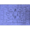 thumbnail image 1 of Ahgly Company Machine Washable Indoor Rectangle Oriental Blue Traditional Area Rugs, 5' x 7', 1 of 4