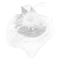 Baberdicy Hat Women Feathers Clip Cocktail Hair Tea Flower Headband Wedding Mesh Party Accessory Visor Hats for Women White