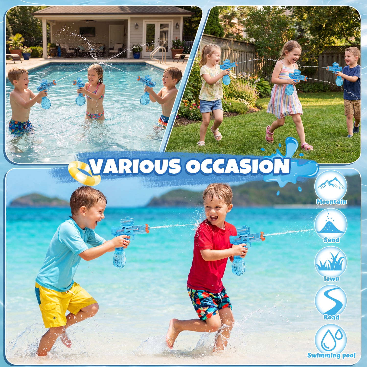 Electric Water Blaster for Kid/Adult, Transparent Automatic Squirt Blaster High Powered, 26-33 FT Long Range, Summer Outdoor Beach Pool Party Toy, Gift for Kids 8 9 10 11 12 Years Old