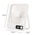 thumbnail image 4 of Ventilador de escritorio pequeño Ultra silencioso Ventilador de mesa de 5 velocidades Recargable por USB 2000mAh (Blanco), 4 of 9