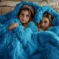 thumbnail image 2 of Soft Bright Blue Twin Blanket for Bed, Fluffy Fuzzy Blankets Twin Size for Couch, Sofa, Cozy Plush Sherpa Fleece Faux Fur Blanket, Thick Warm Christmas Blanket Gifts for Women, Men, 60x80, 2 of 17