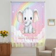 thumbnail image 2 of Elephants Sheer Curtains 84 Inches Long, Cute Rainbow Clouds Pink Purple Light Filering Curtains, Breathable Simi Curtain Privacy Drapes for Living Room Bedroom Lightweight Window Treatment, 2 of 9