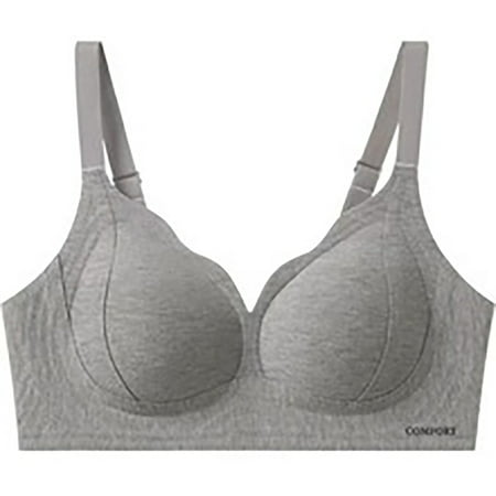 SMihono Push Up Bra Womens High Supportive Wirefree Seamless Bralettes Full Coverage V Neck Minimizer T-Shirt Underwear Everyday Bra Gray M