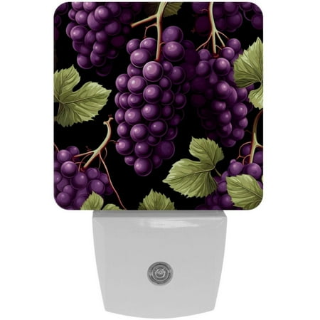 

Grapes LED Square Night Lights - Bright and Compact Bedroom or Bathroom Lighting Solution with Auto on/Off Sensor - Set of 2 Square Shaped Nightlights