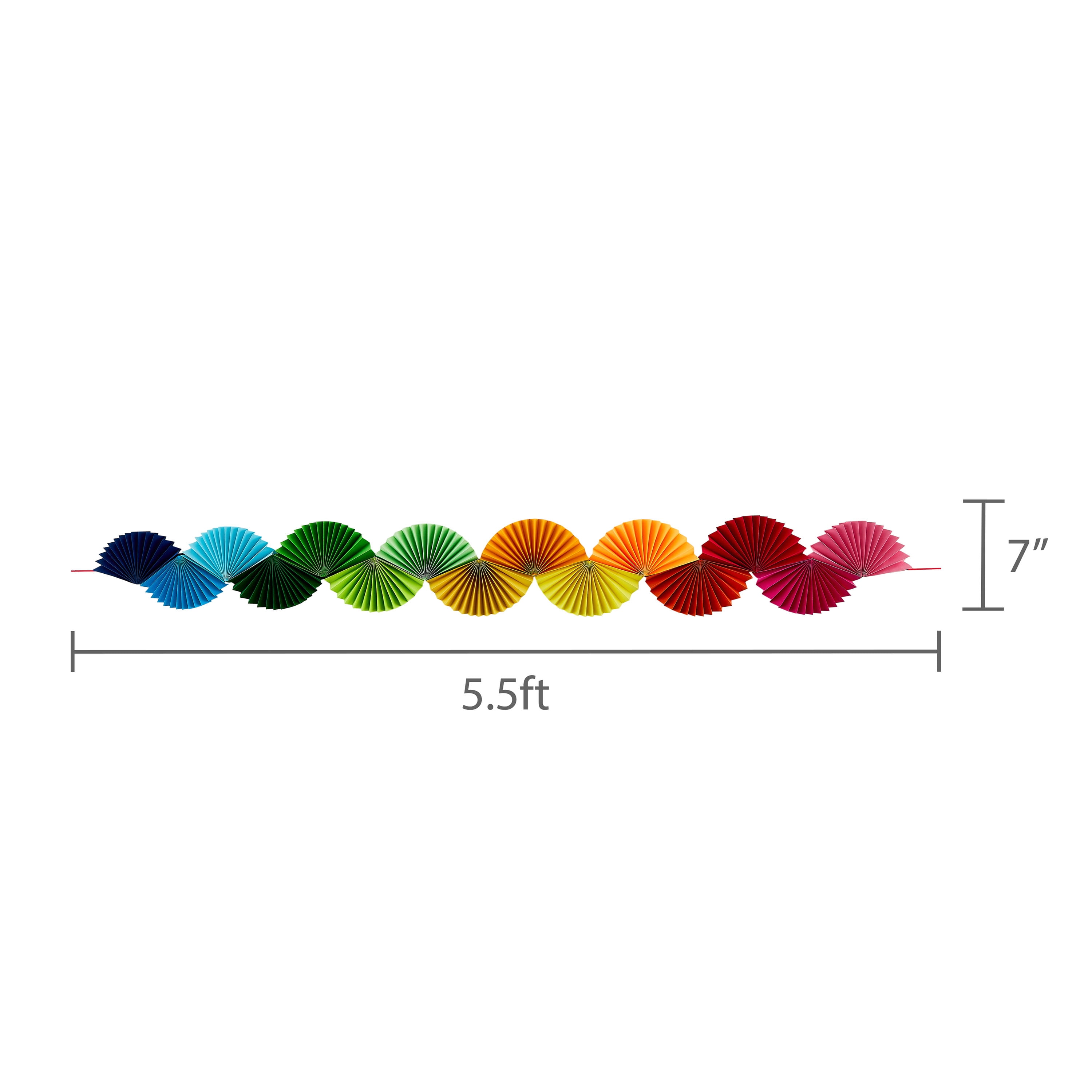 Multi-Color Paper Fan Party Banner, 5.5', by Way To Celebrate