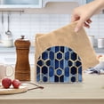 thumbnail image 2 of Yayeee Napkin Holder for Table Kitchen Paper Tissue Organization, Blue Hexagon Pattern, 2 of 8