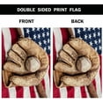 thumbnail image 3 of Baseball House Flags 28 x 40 Double Sided Burlap Bat and Glove on an American Flag Yard Flags Spring Summer Farmhouse Seasonal Outdoor Flag, 3 of 5