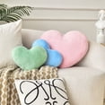 thumbnail image 5 of Petrella Heart Pillow Cute Fuzzy Throw Pillows Bed Living Room Home Decor Cushion Green 19"x15", 5 of 7