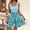 Green, variant on Morttic Women's Spaghetti Strap Floral Print Mini Dress – Square Neck, Backless, Sleeveless, Casual Daily & Weekend Outing Dress Red，S