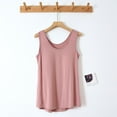 thumbnail image 2 of Fall Saving! HVOBTTY Women's Sleeveless Pajama Top, Pajama Top for Women, Women's Casual Built in Padded Tank No Bra Required Base Pajama Tops Pink, XL, 2 of 5
