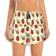 thumbnail image 2 of Daiia Ladybug And Bee Pattern Women's 2 in 1 Running Shorts - Lightweight Athletic Workout Gym Yoga Shorts Liner with Phone Pockets-Large, 2 of 7