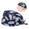thumbnail image 4 of Gorros quirúrgicos suaves unisex Baoblaze con botón para máscara Banda para el sudor Bouffant Cubierta para el cabello estampada, 4 of 8