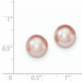 thumbnail image 2 of Beautiful Sterling Silver Rh-plated 9-10mm Purple FWC Button Pearl Earrings, 2 of 2