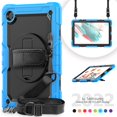 thumbnail image 5 of SaniMore for Samsung Galaxy Tab A8 (SM-X200/X205) 10.5" 2022 Case, 3 Layers Multi-Functional Cover Built-in Pencil Holder Shoulder & Hand Strap Kickstand Shockproof Protective Shell, Lightblue, 5 of 7