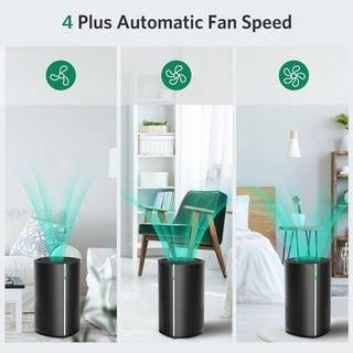 Ecotronic AP-250A Air Purifier, 258 sq ft Coverage, HEPA Filter, Black