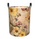 thumbnail image 1 of Balery Vintage Floral Butterfly Collage Cesta de ropa redonda con asas, impermeable, independiente, para ropa, juguetes, dormitorio y familia-Medium, 1 of 6
