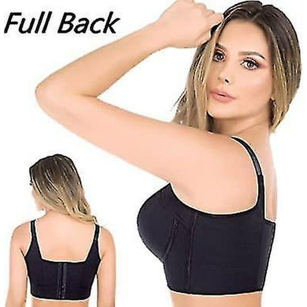 Womens Deep Cup Bra Hide Back Fat Full-Back Coverage Push Up Stylish Sports  Bras