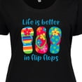 thumbnail image 4 of Inktastic Life is Better Flip Flops Women's Plus Size T-Shirt, 4 of 5