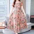 thumbnail image 2 of Hontri Robe Décontractée pour Femme Offres à Moins de 15 $, Mode Femme Été Mi-Mollet Manches Courtes Robe de Plage Imprimée Rose TG, 2 of 8