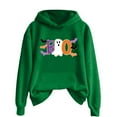 thumbnail image 4 of Women's Fashion Hoodies & Sweatshirts Boo Hoodies Halloween Pullover Sweatshirt Long Sleeve Streetwear Womens Hooded Sweatshirt Dark Green S, 4 of 4