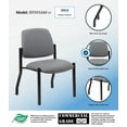 thumbnail image 3 of Boss Office Products Armless Vinyl & Steel Guest Chair, 300-lb. Capacity, Gray/Black, 3 of 9