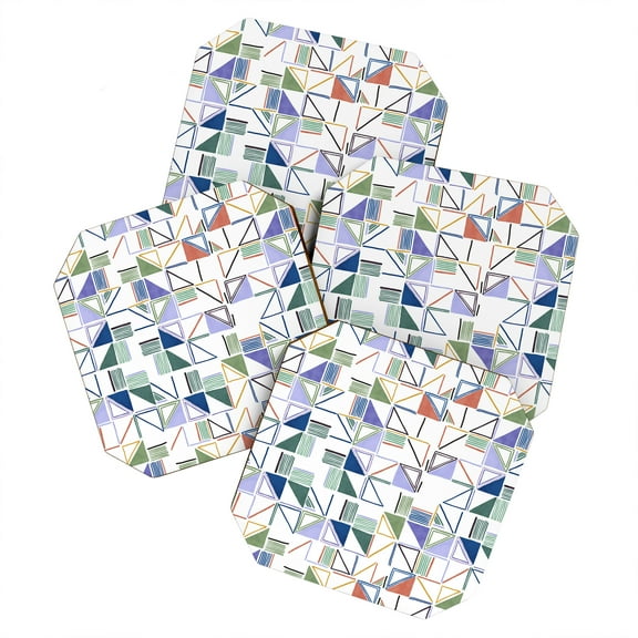 Society6 Marta Barragan Camarasa Abstract Forms Of Lines 78T Set of 4 Coasters