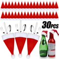 thumbnail image 2 of Mini Christmas Cutlery Holder Wine Bottle Cover Santa Hats Tableware Bags Knife Fork Pocket Xmas Party Dinner Table Decoration, 2 of 4
