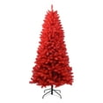 thumbnail image 2 of HYLLai 7ft Red Christmas Tree with Metal Foldable Stand Full Real Christmas Tree with Branch Tips Easy to Assemble Holiday Indoor Decor Home Office Store Window Display, 2 of 9