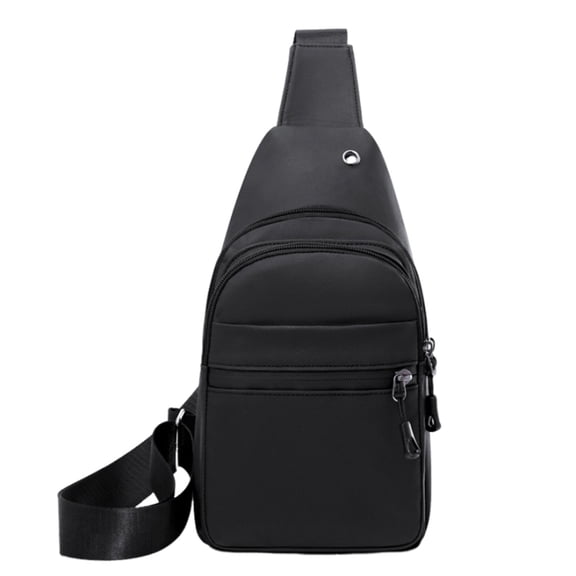 Xfvqtps Mens and Womens Chest Bag Adjustable Shoulder Strap Large Capacity Multi Compartment Multi-Purpose Fashion Lightweight Portable Commuting Nylon Crossbody Bag Black