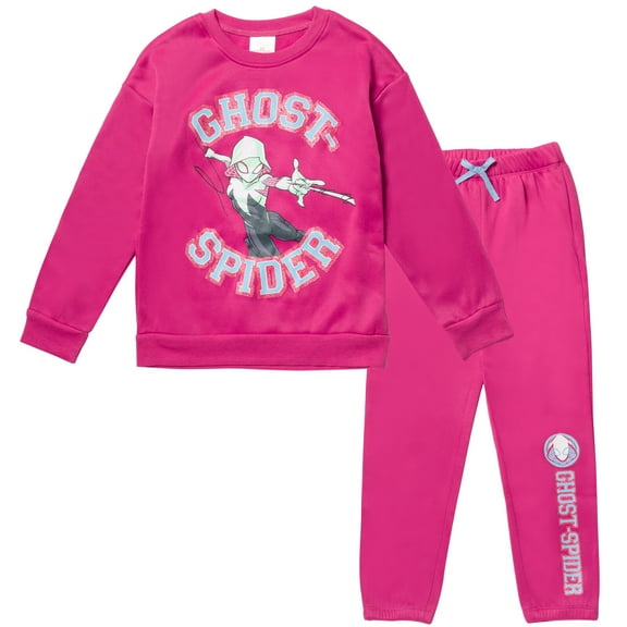 Marvel Spider-Man Spider-Gwen Ghost Spider Little Girls Fleece Sweatshirt and Pants Set Little Kid to Big Kid