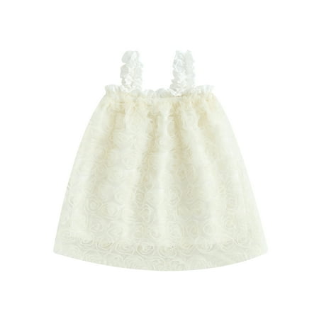 

Bagilaanoe Toddler Baby Girl Party Dress Flowers Sleeveless A-line Princess Dresses 6M 12M 18M 24M 3T 4T Kids Tulle Swing Sundress