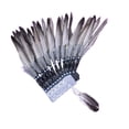 thumbnail image 1 of Sombrero indio con plumas, tocado versátil para hombres y mujeres, accesorio único para el rendimiento. Pluma gris, 1 of 9