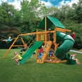 Gorilla Playsets Mountaineer Wooden Swing Set with Green Vinyl Canopy
