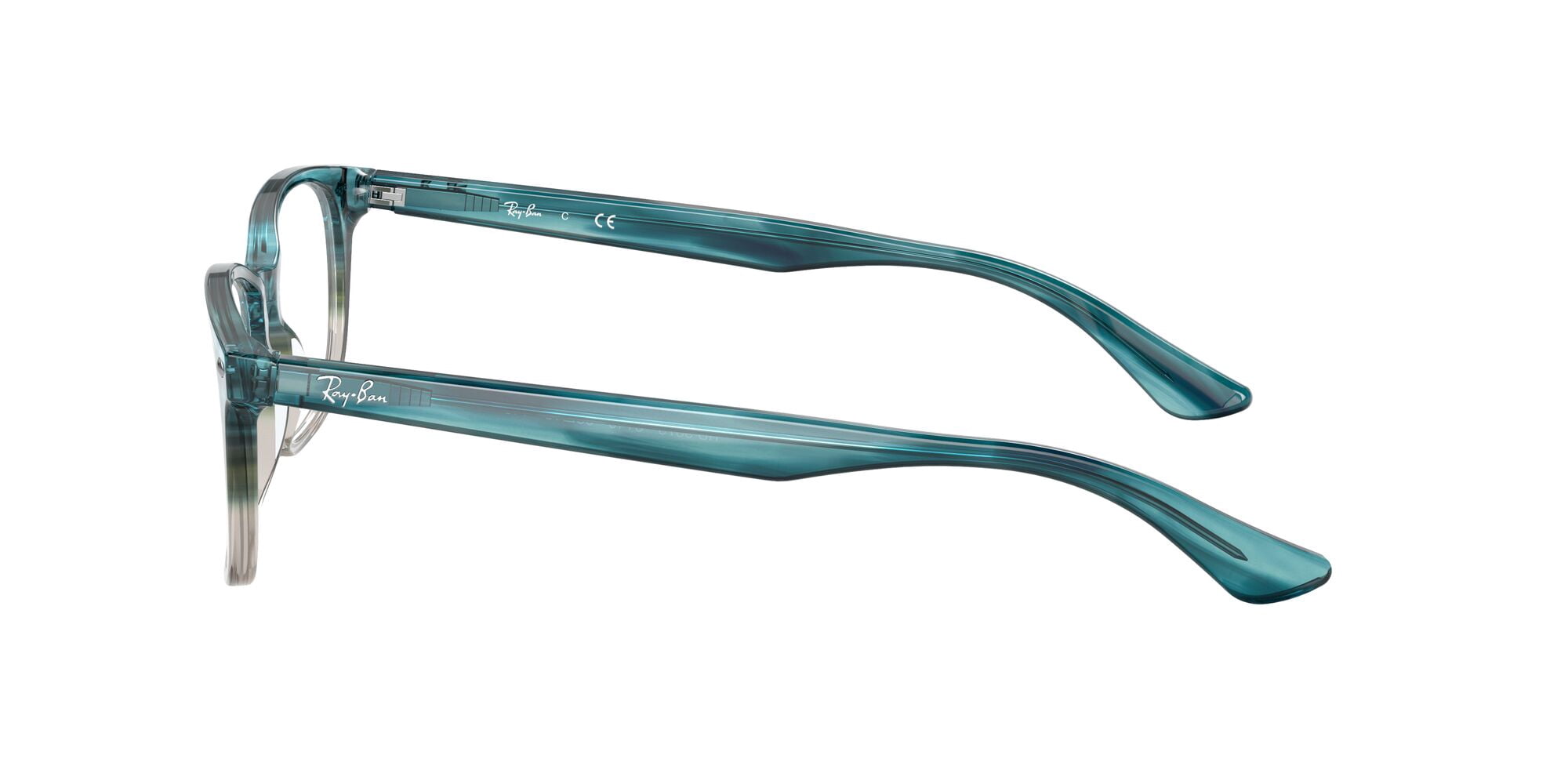 Ray-Ban RB5375 Optics Glasses, Prescription Eyeglasses with Case, Demo Lens/Gradient Turquoise Havana, Size 51
