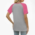 thumbnail image 6 of Hjlmsx Womens V Neck Basic Tops Color Block Tunic T Shirts Summer Henley Short Sleeve Casual Cotton Tees Shirts, 6 of 8