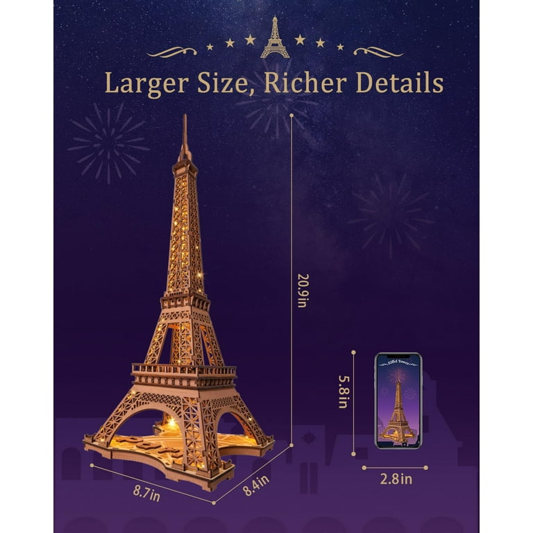 Rolife Nuit de la Tour Eiffel Puzzle 3D en bois TGL01