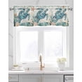 thumbnail image 2 of Teal Coastal Turtle Kitchen Valances for Windows Farmhouse Linen Window Valance Curtain for Living Room Window Treatment Vintage Summer Beach Nautical Coral Valance Rod Pocket Topper, 60 x 18 Inch, 2 of 6