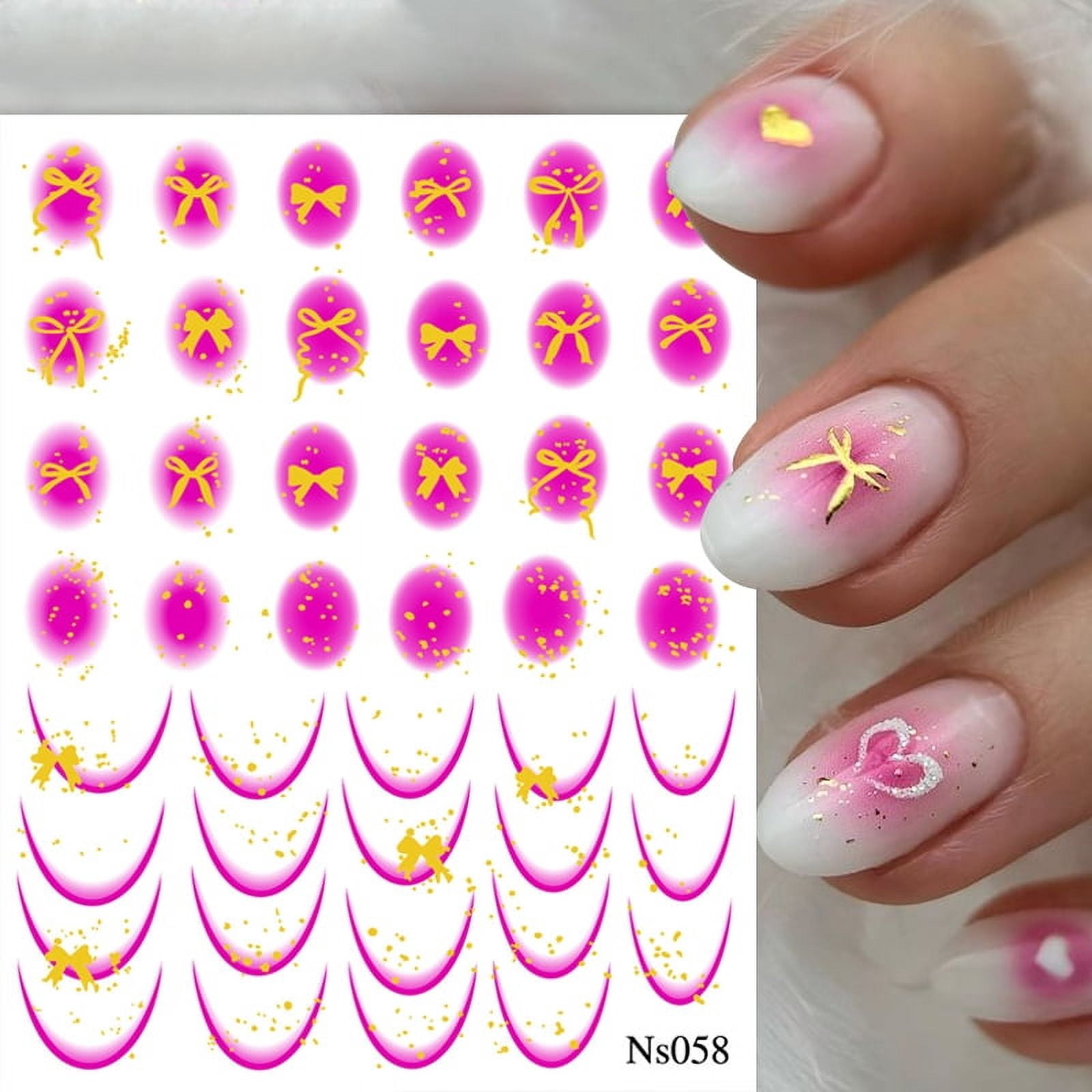 3D White Bowknot Flower Nail Art Sticker Ultra-thin Self-Adhesive Slider Summer Nail Art Decal Decoration DIY Manicure Accesorie