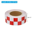 thumbnail image 2 of Uxcell Reflective Tape, 2"x82 Ft Waterproof Reflective Tape Warning Safety Tape Reflector for Trucks, Grid White Red, 2 of 6