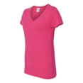 thumbnail image 2 of Heavy Cotton Women’s V-Neck T-Shirt, 2XL, Heliconia, 2 of 3