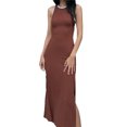 thumbnail image 1 of Txlixc Vestido largo sin mangas, cuello redondo, espalda hueca, estilo de Club de alta puntuación Txlixc moda, 1 of 8