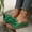 Green, variant on Women's Flower Wedge Slides Soft Sole Platform Open Toe Sandals Non-slip Cork Footbed Beach Casual Daily Wear Slippers Beige 36